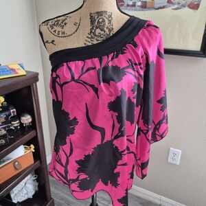 Dots Vibrant Pink and Black Top